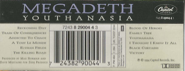 Megadeth : Youthanasia (Cass, Album)