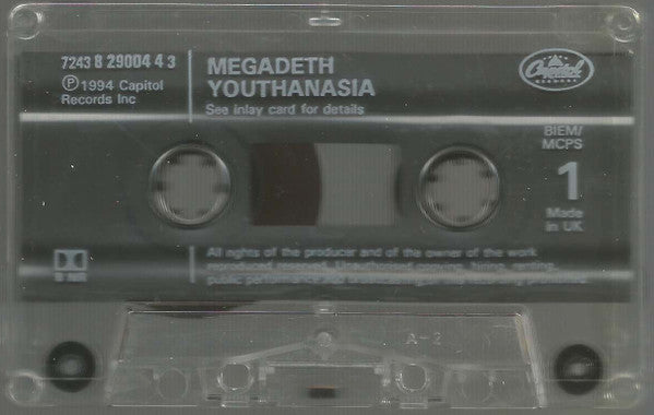 Megadeth : Youthanasia (Cass, Album)