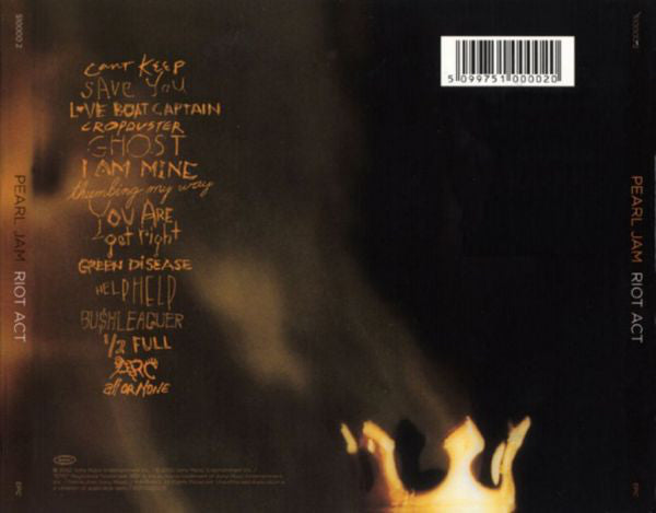 Pearl Jam : Riot Act (CD, Album, Tri)