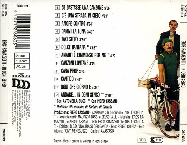 Eros Ramazzotti : In Ogni Senso (CD, Album, PDO)