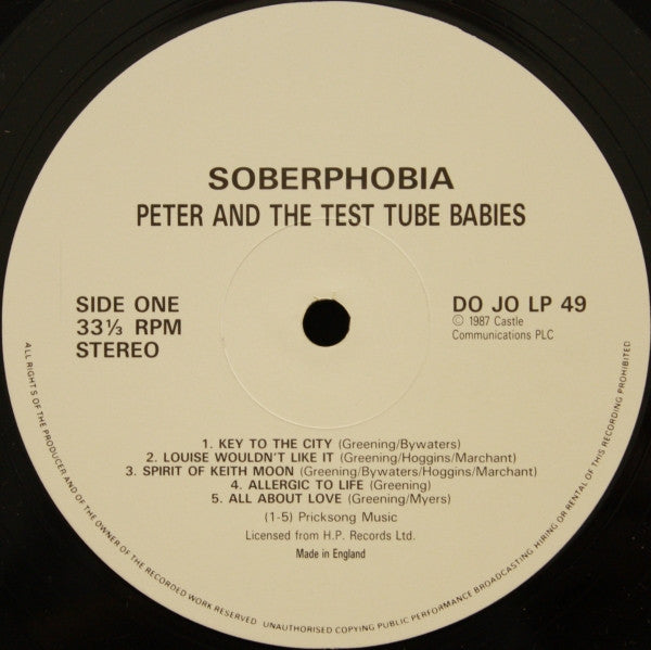 Peter And The Test Tube Babies : Soberphobia (LP, Album)