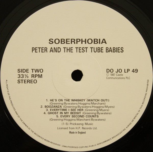 Peter And The Test Tube Babies : Soberphobia (LP, Album)