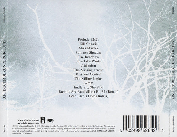 AFI : Decemberunderground (CD, Album, S/Edition)
