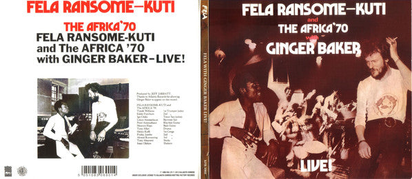 Fela Kuti And Africa 70 With Ginger Baker : Live! (CD, Album, RE)