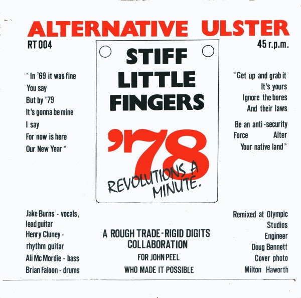 Stiff Little Fingers : Alternative Ulster (7", Single)