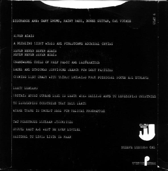 Discharge : Never Again (7", Single)