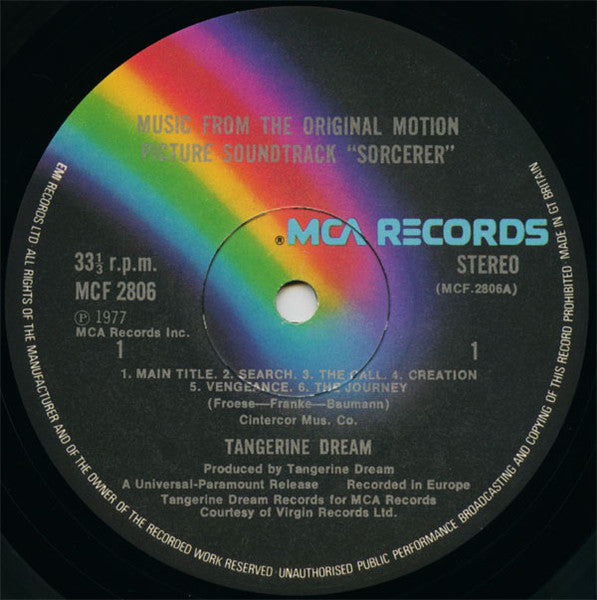 Tangerine Dream : Sorcerer (Music From The Original Motion Picture Soundtrack) (LP, Album)