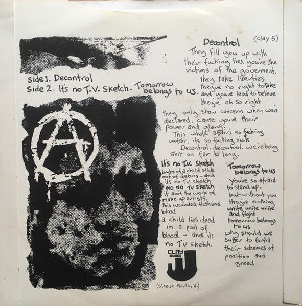 Discharge : Decontrol (7", Single, RP)