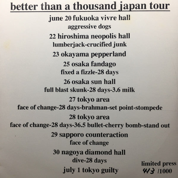 Better Than A Thousand / Face Of Change / 28 Days : Better Than A Thousand / Face Of Change / 28 Days (2x7", Num, Whi)