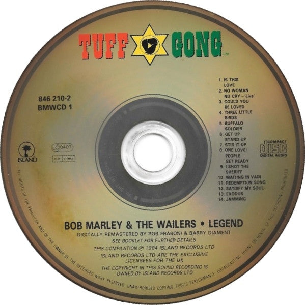 Bob Marley And The Wailers* : Legend (The Best Of Bob Marley And The Wailers) (CD, Comp, RM)