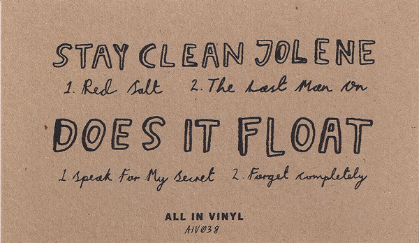 Stay Clean Jolene / Does It Float : Stay Clean Jolene / Does It Float (7", Red)