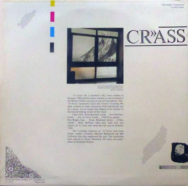 Crass : 10 Notes On A Summer's Day (12", Single)