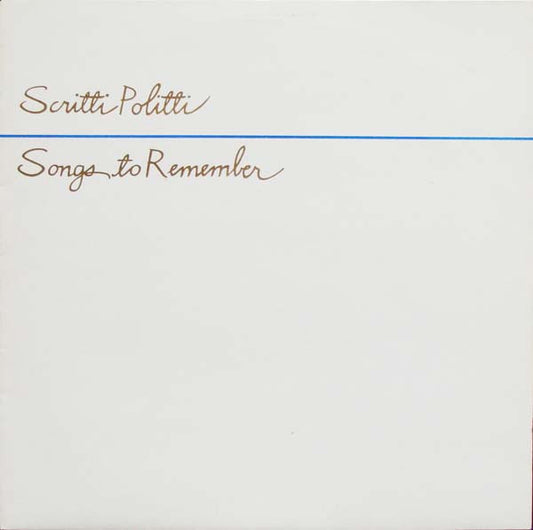 Scritti Politti : Songs To Remember (CD, Album)