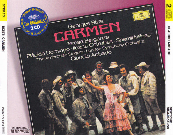 Georges Bizet - Teresa Berganza, Placido Domingo, Ileana Cotrubas, Sherrill Milnes, The Ambrosian Singers, London Symphony Orchestra, Claudio Abbado : Carmen (2xCD, Album, RE, RM)