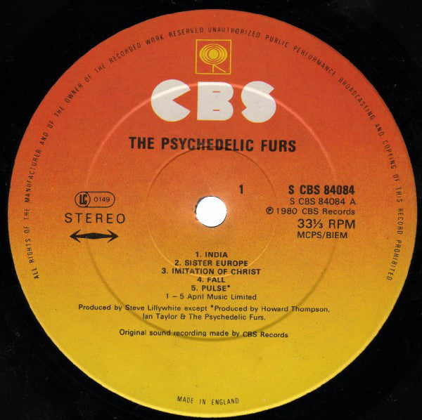The Psychedelic Furs : The Psychedelic Furs (LP, Album, Gre)
