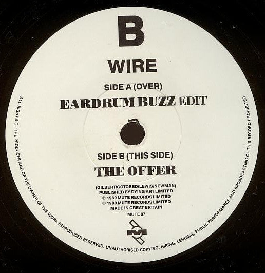 Wire : Eardrum Buzz (7", Single)