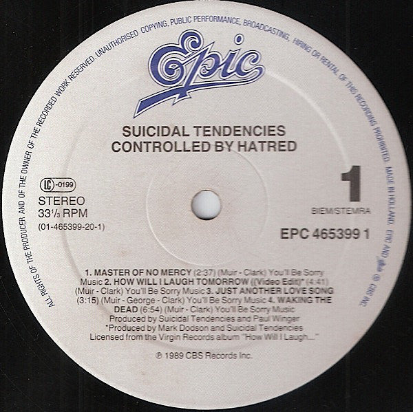 Suicidal Tendencies : Controlled By Hatred (Feel Like Shit... / Deja-Vu) (LP, Album)