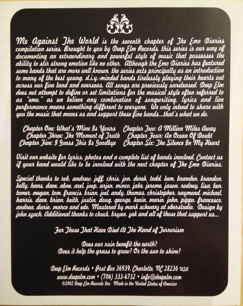 Various : The Emo Diaries Chapter Seven: Me Against The World (CD, Comp)