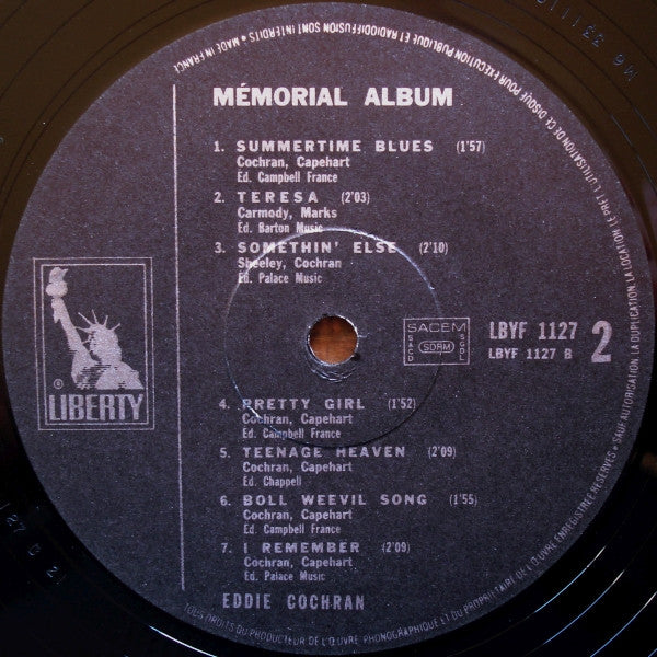 Eddie Cochran : The Eddie Cochran Memorial Album (LP, Comp, Mono, RE)