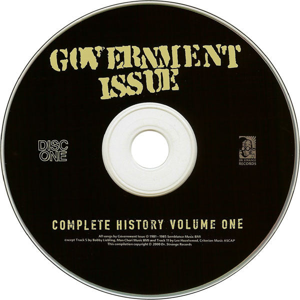 Government Issue : Complete History Volume One (2xCD, Comp)