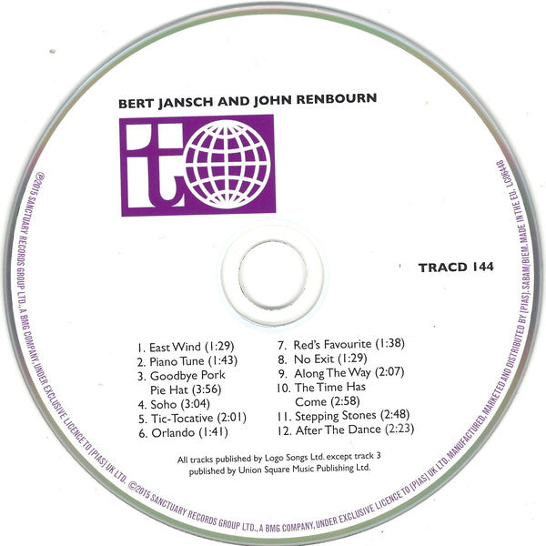 Bert Jansch & John Renbourn : Bert And John (CD, Album, RE, RM, Dig)