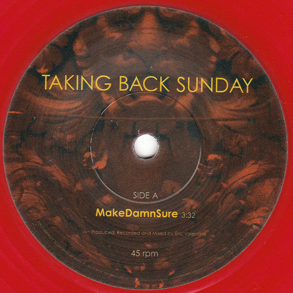Taking Back Sunday : MakeDamnSure (7", Single, Red)
