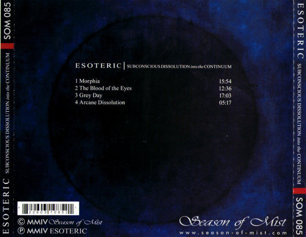 Esoteric (3) : Subconscious Dissolution Into The Continuum (CD, Album)