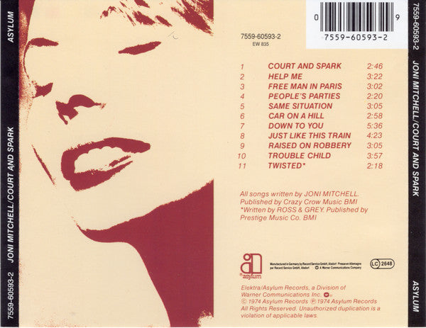 Joni Mitchell : Court And Spark (CD, Album, RE, WMM)