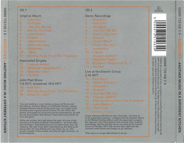 Buzzcocks : Another Music In A Different Kitchen (S/Edition, Jew + CD, Album, RE, RM + CD, Comp, RM)
