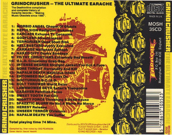 Various : Grind Crusher - The Ultimate Earache (CD, Comp)