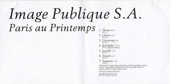 Image Publique S.A.* : Paris Au Printemps (CD, Album, RE)