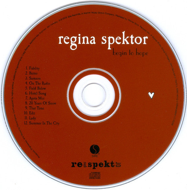 Regina Spektor : Begin To Hope (CD, Album)