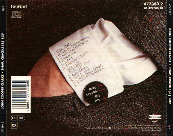 John Cooper Clarke : Snap, Crackle [&] Bop (CD, Album, RE)