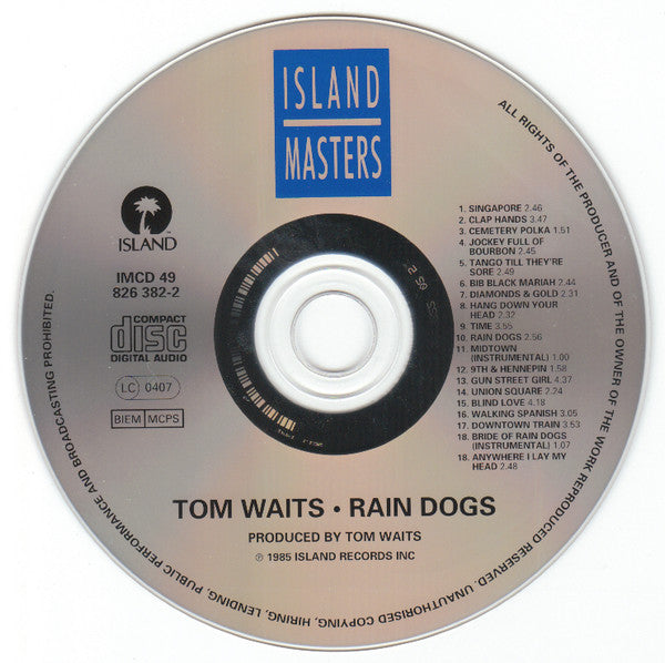 Tom Waits : Rain Dogs (CD, Album, RE, RP)
