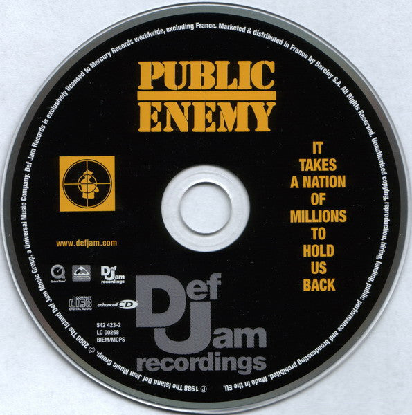 Public Enemy : It Takes A Nation Of Millions To Hold Us Back (CD, Album, Enh, RE, RM)