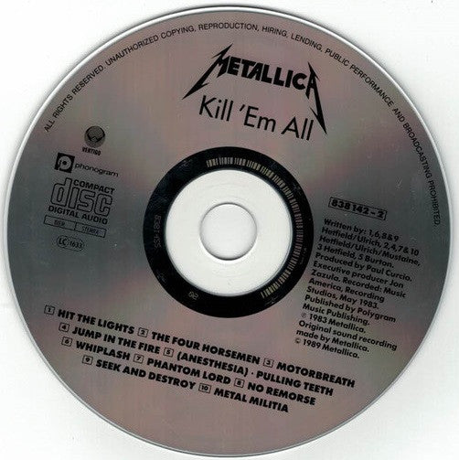 Metallica : Kill 'Em All (CD, Album, RE, RP)