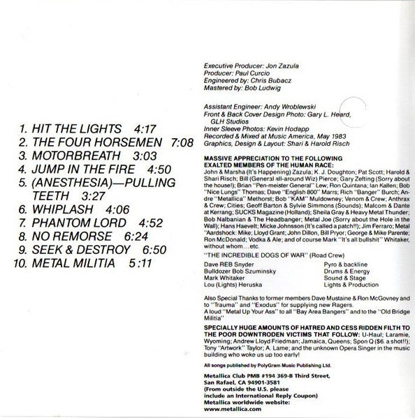 Metallica : Kill 'Em All (CD, Album, RE, RP)