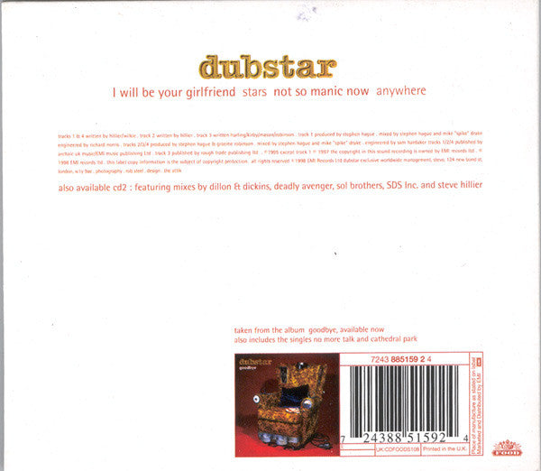 Dubstar (2) : I Will Be Your Girlfriend (CD, Single, CD1)