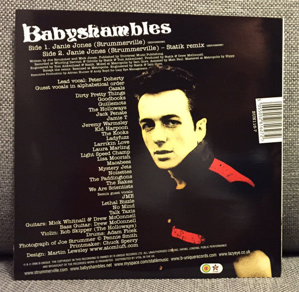 Babyshambles & Friends* : Janie Jones (Strummerville) (7", Single)