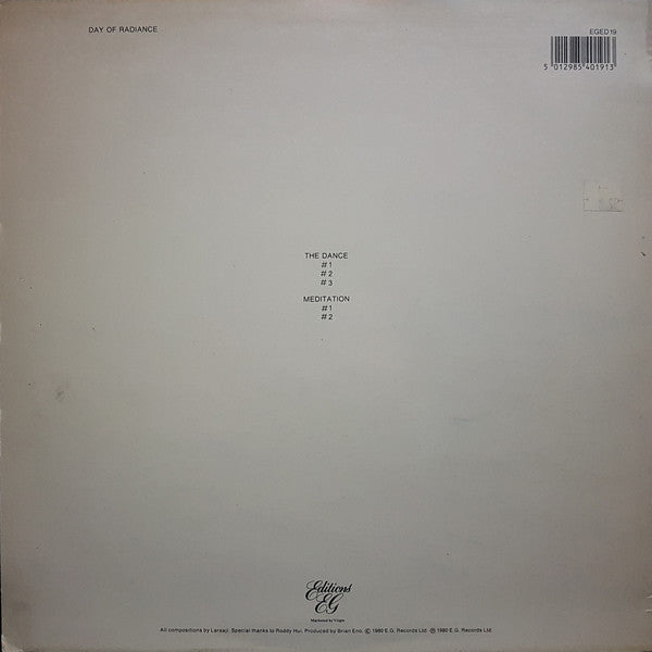 Laraaji Produced By Brian Eno : Ambient 3 (Day Of Radiance) (LP, Album, RE)