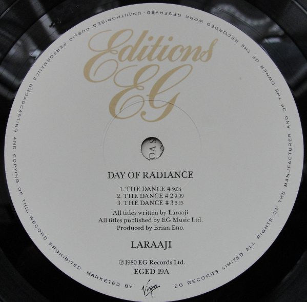 Laraaji Produced By Brian Eno : Ambient 3 (Day Of Radiance) (LP, Album, RE)