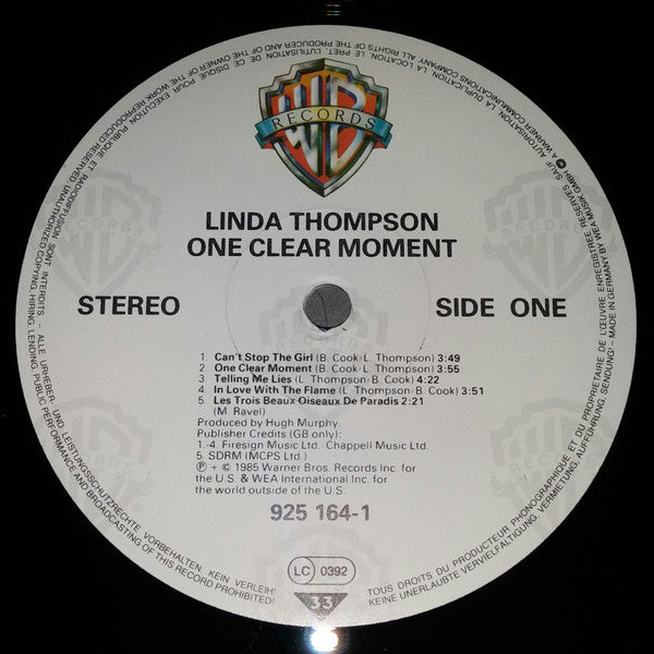Linda Thompson : One Clear Moment (LP, Album)