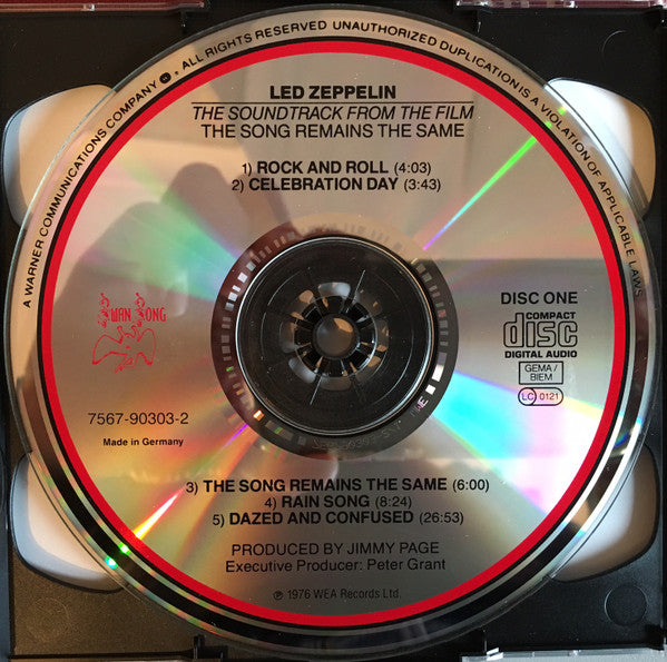 Led Zeppelin : The Soundtrack From The Film The Song Remains The Same (2xCD, Album, RE)