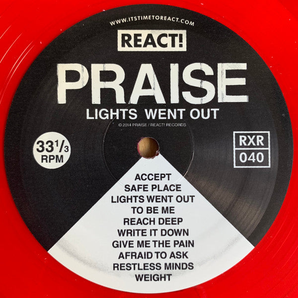 Praise (6) : Lights Went Out (LP, Album, RP, Red)