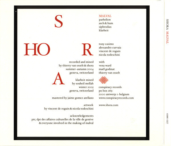 Shora : Malval (CD, Album, Dig)