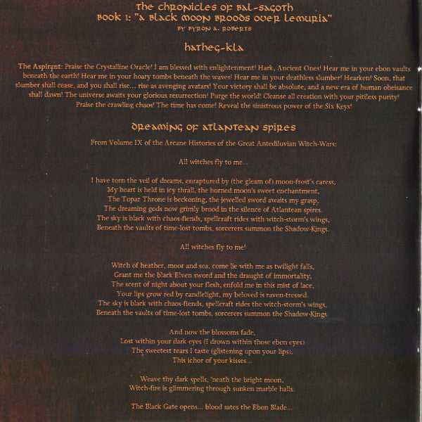 Bal-Sagoth : A Black Moon Broods Over Lemuria (CD, Album, RE, RM)