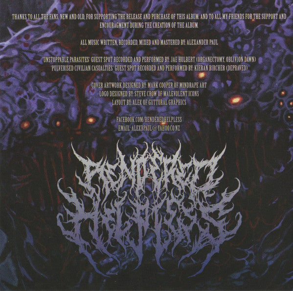 Rendered Helpless : Unstoppable Parasites (CD, Album, Ltd)