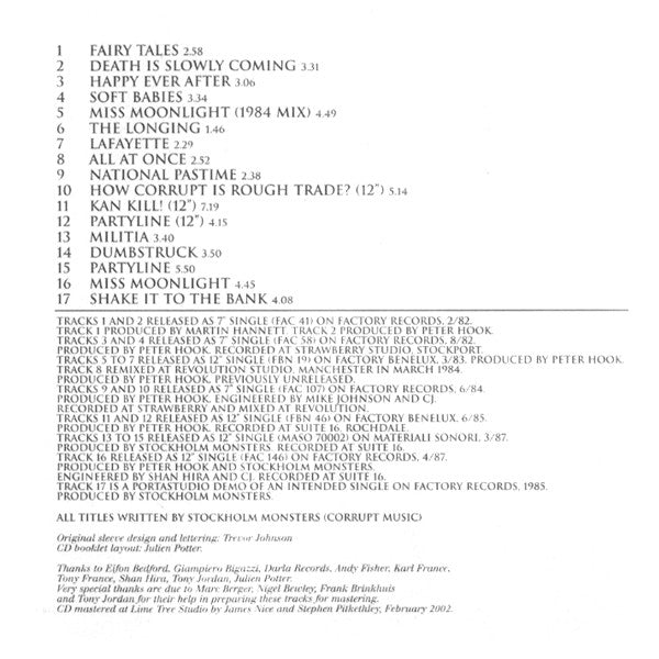 The Stockholm Monsters* : All At Once (Singles 1981 - 1987) (CD, Album, Comp, RM)