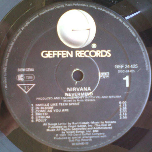 Nirvana : Nevermind (LP, Album, RP)