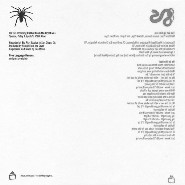 Rocket From The Crypt / The Get Up Kids : Free Language Demons / Up On The Roof (7", Single, Whi)